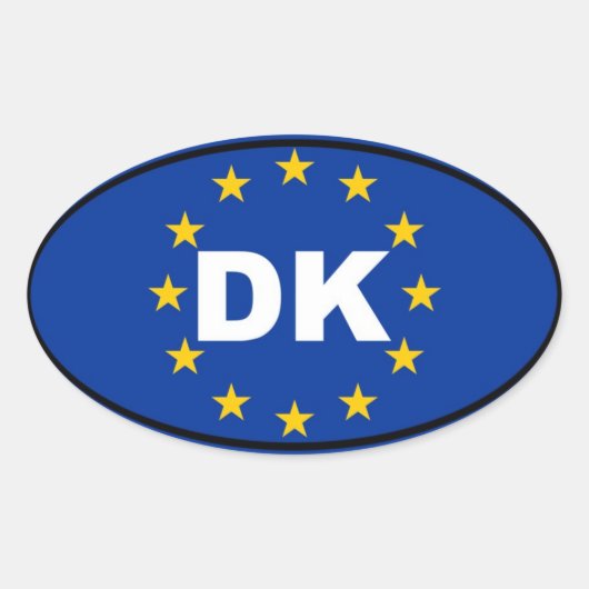 Denemarken - DK - Europese Unie Ovale Sticker (Voorkant)