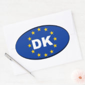 Denemarken - DK - Europese Unie Ovale Sticker (Envelop)