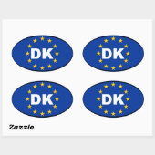 Denemarken - DK - Europese Unie Ovale Sticker (Vel)