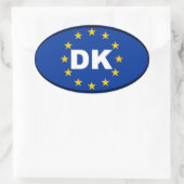 Denemarken - DK - Europese Unie Ovale Sticker (Tas)