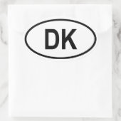 Denemarken "DK" Ovale Sticker (Tas)