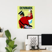 Denemarken, een postbode met een brief uit de VS Poster (Thuiskantoor)
