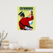 Denemarken, een postbode met een brief uit de VS Poster (Keuken)