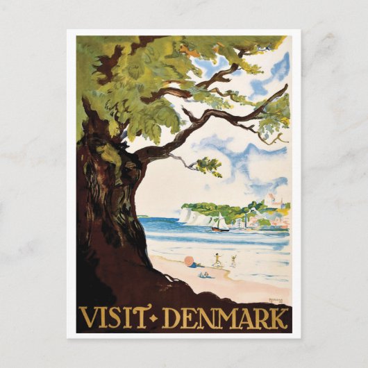 Denemarken, Eik aan het Strand Briefkaart (Voorkant)