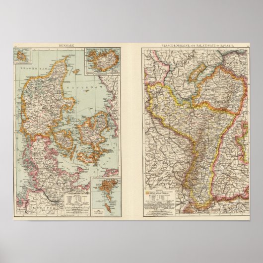 Denemarken, Elzas Lorraine, Palts Poster (Voorkant)