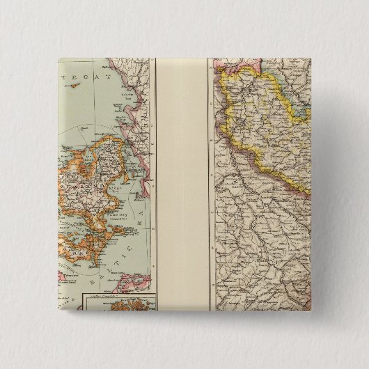 Denemarken, Elzas Lorraine, Palts Vierkante Button 5,1 Cm (Voorkant)