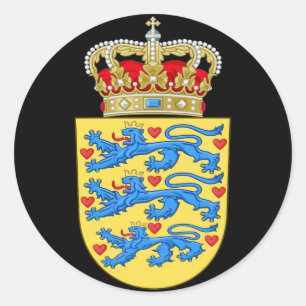 denemarken embleem ronde sticker