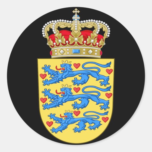 denemarken embleem ronde sticker (Voorkant)