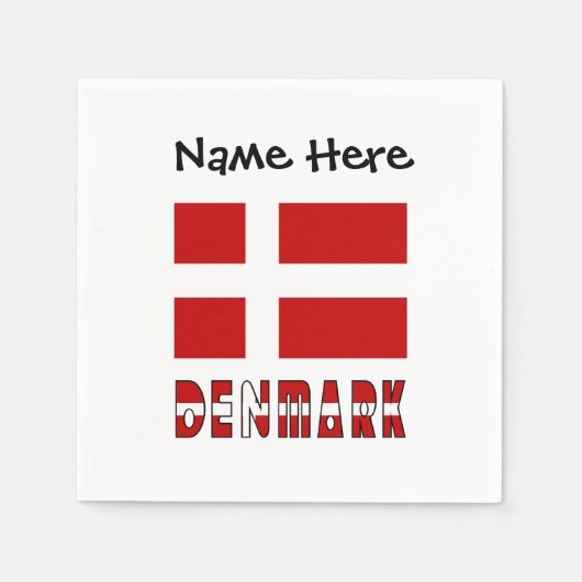 Denemarken en de Deense vlag op naam gesteld Servet (Voorkant)