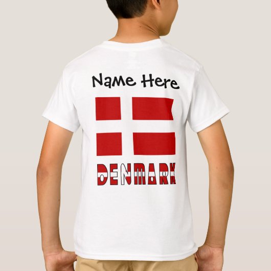 Denemarken en Deense Vlag Gepersonaliseerd T-shirt (Achterkant)