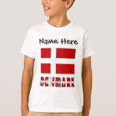 Denemarken en Deense Vlag Gepersonaliseerd T-shirt (Voorkant)
