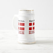 Denemarken en Deense vlag Persoonlijk  Bierpul (Voorkant links)