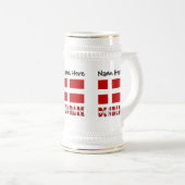 Denemarken en Deense vlag Persoonlijk  Bierpul (Voorkant rechts)