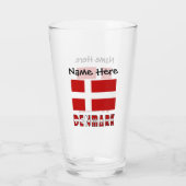 Denemarken en Deense Vlag Persoonlijk Glas (Achterkant)