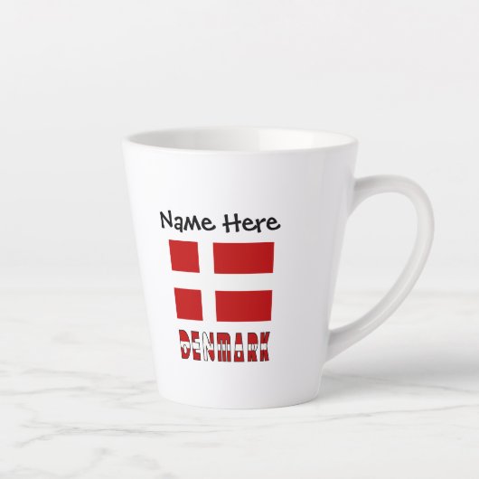 Denemarken en Deense Vlag Persoonlijk Latte Mok (Rechts)