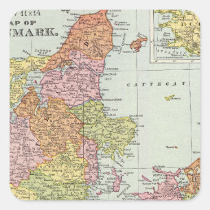 Denemarken en IJsland Vierkante Sticker