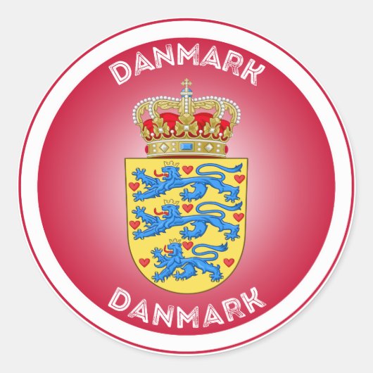 Denemarken Erfgoed Embleem Ronde Sticker (Voorkant)