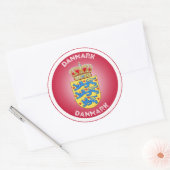 Denemarken Erfgoed Embleem Ronde Sticker (Envelop)