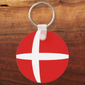 Denemarken Fisheye Flag Sleutelhanger (Voorkant)