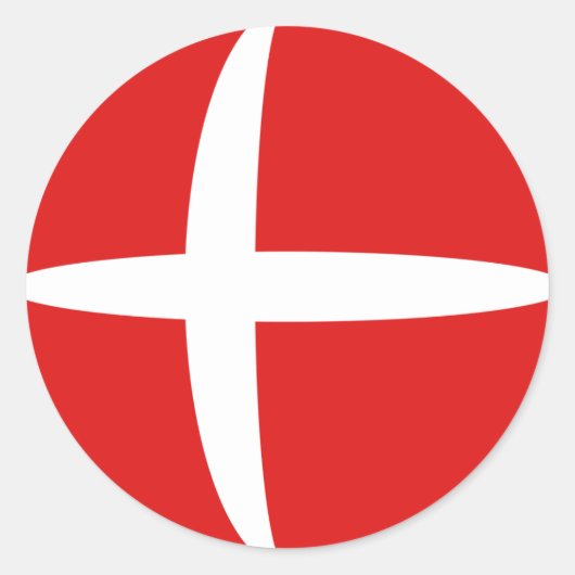 Denemarken Fisheye Vlag Sticker (Voorkant)