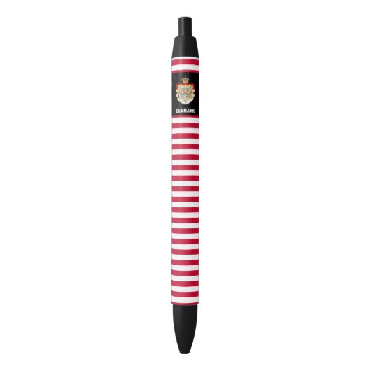 Denemarken Flag Cute Patriotic Zwarte Inkt Pen (Voorkant Verticaal)