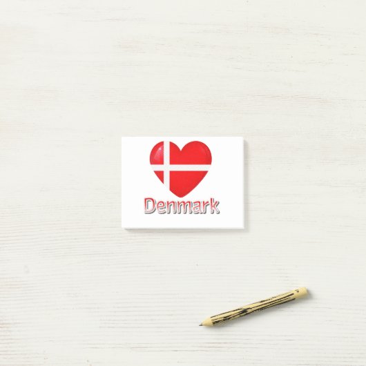 Denemarken Flag Cutout Post-it® Notes (Op bureau)