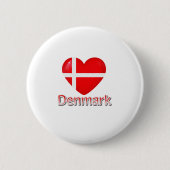 Denemarken Flag Cutout Ronde Button 5,7 Cm (Voorkant)