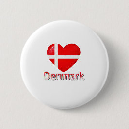 Denemarken Flag Cutout Ronde Button 5,7 Cm