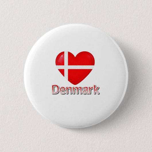 Denemarken Flag Cutout Ronde Button 5,7 Cm (Voorkant)