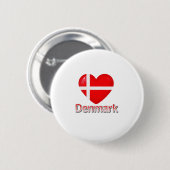 Denemarken Flag Cutout Ronde Button 5,7 Cm (Voorkant /achterkant)