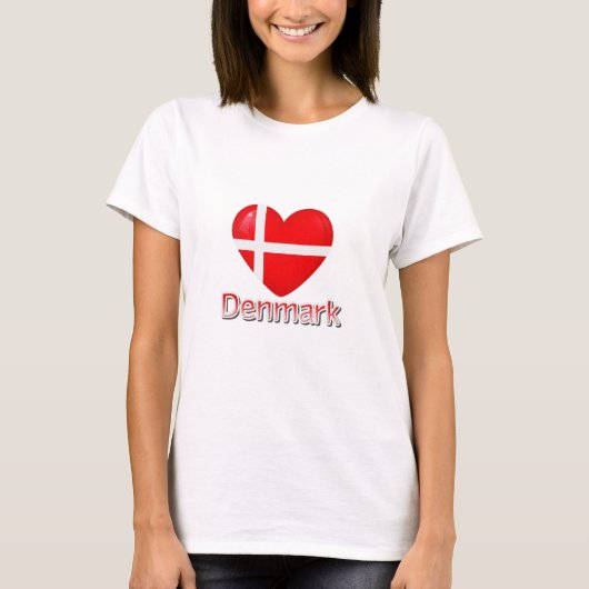 Denemarken Flag Cutout T-shirt (Voorkant)