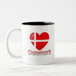 Denemarken Flag Cutout Tweekleurige Koffiemok