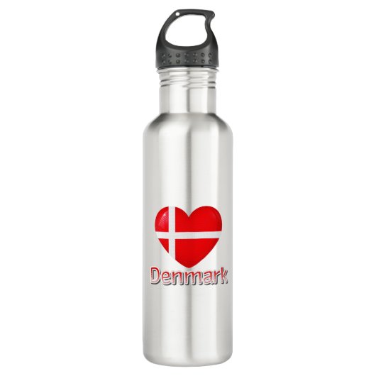 Denemarken Flag Cutout Waterfles (Voorkant)