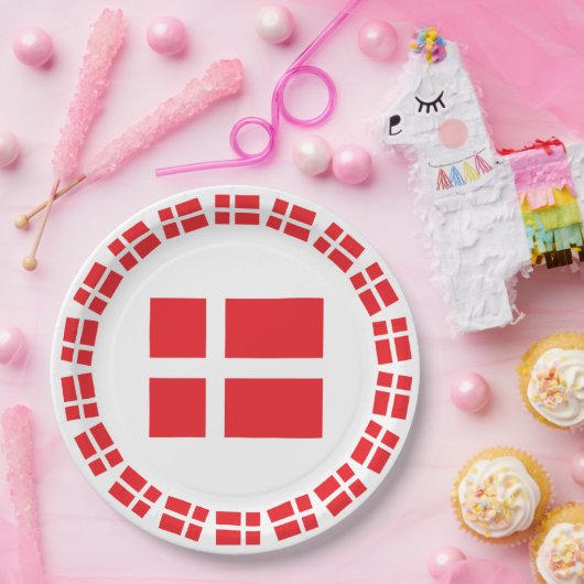 DENEMARKEN FLAG DANNEBROG PAPIEREN BORDJE (Feest)