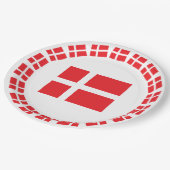 DENEMARKEN FLAG DANNEBROG PAPIEREN BORDJE (Gekanteld)