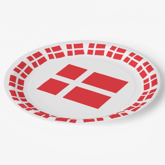 DENEMARKEN FLAG DANNEBROG PAPIEREN BORDJE (Gekanteld)