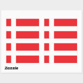 DENEMARKEN FLAG DANNEBROG RECHTHOEKIGE STICKER (Vel)