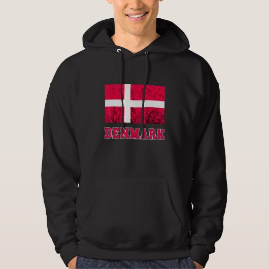 Denemarken Flag Dannebrog Retro Danish Pride Danes Hoodie (Voorkant)