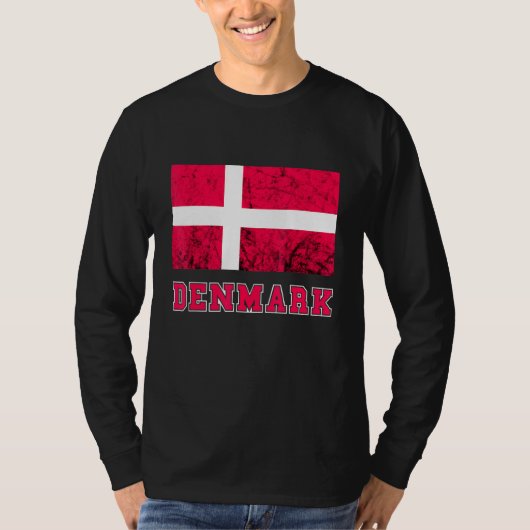 Denemarken Flag Dannebrog Retro Danish Pride Danes T-shirt (Voorkant)