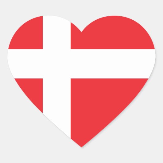 DENEMARKEN FLAG HART STICKER (Voorkant)