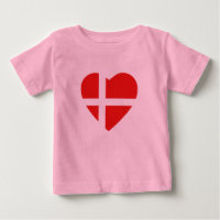 Denemarken Flag Hart T-shirt