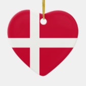 Denemarken Flag Heart Ornament (Voorkant)