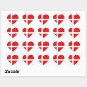 Denemarken Flag Heart Sticker (Vel)