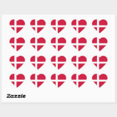 Denemarken Flag Heart Sticker (Vel)