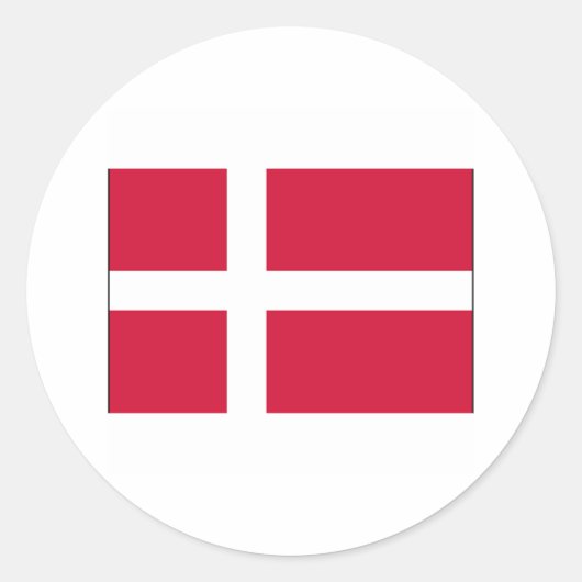 Denemarken FLAG International Ronde Sticker (Voorkant)