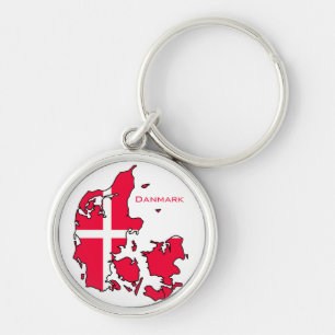 denemarken flag map sleutelhanger