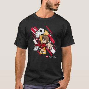 Denemarken Football Soccer Kinder Speel Soccer Goa T-shirt