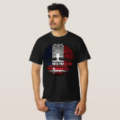 Denemarken Frankrijk - Vlaggen bomen T-shirt (Voorkant volledig)