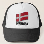 Denemarken, geëtiketteerde vlag, trucker pet (Voorkant)