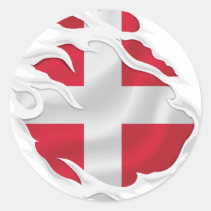 Denemarken Geknipte vlag Ronde Sticker